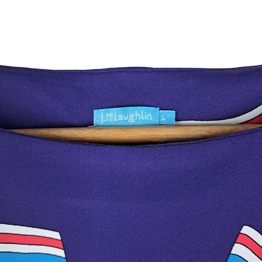 J. McLaughlin Navy Blue Graphic Blouse - Picture 2 of 6